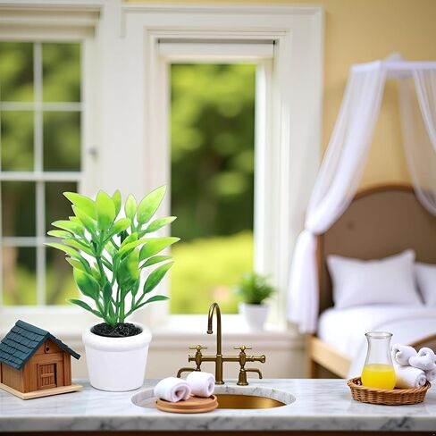 خضراء 1/12 مصغرات مصغرات ملحقات الديكور دمية ، مجموعة DIY Doll House Kit in Saudi Arabia
