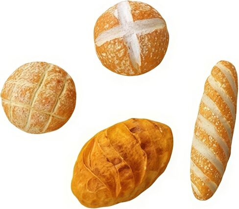 4pcs 1/12 ملحقات الديكور مصغرة للخبز ، 4 أنواع مختلفة من الخبز للدمى الغذائية المصغرة ، راتنج مزيج الخبز الخبز المصغرة. in Saudi Arabia