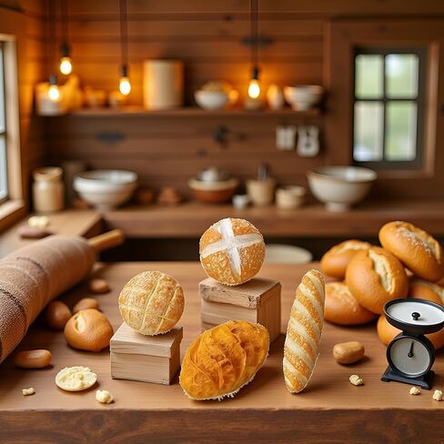 4pcs 1/12 ملحقات الديكور مصغرة للخبز ، 4 أنواع مختلفة من الخبز للدمى الغذائية المصغرة ، راتنج مزيج الخبز الخبز المصغرة. in Saudi Arabia