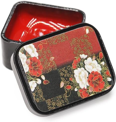 Odoria Dollhouse Bento Box Miniature: 1/12 Scale Japanese Lunch Container for Kitchen Dining Room - Mini Traditional Food Accessories Black and Red in Saudi Arabia