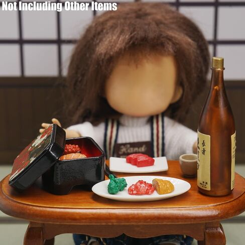 Odoria Dollhouse Bento Box Miniature: 1/12 Scale Japanese Lunch Container for Kitchen Dining Room - Mini Traditional Food Accessories Black and Red in Saudi Arabia