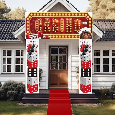 Peryiter 4 PCS Casino Night Party Party Party Decorations Casino Night Party Decoration Poker موضوع معلق الممرات الممر in Kuwait