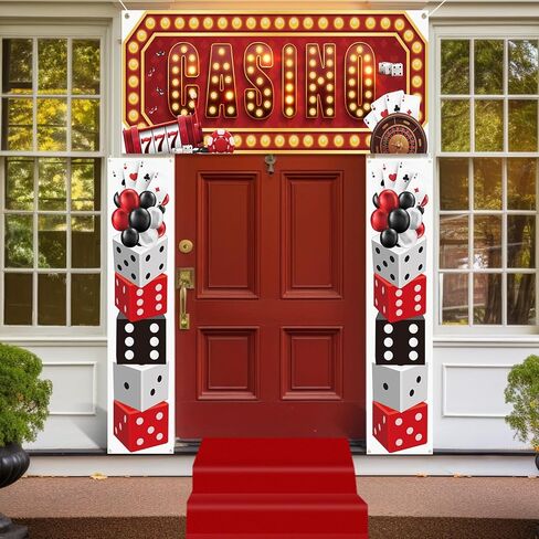 Peryiter 4 PCS Casino Night Party Party Party Decorations Casino Night Party Decoration Poker موضوع معلق الممرات الممر in Kuwait