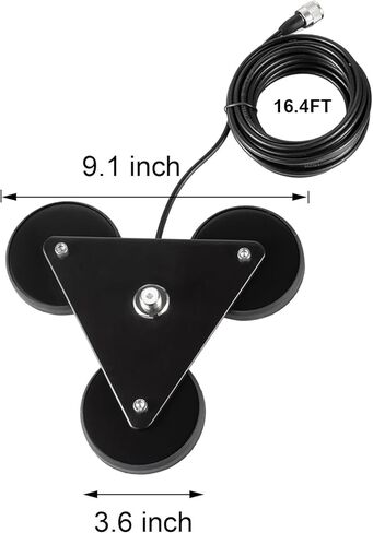 Heavy Duty NMO Magnetic Base Mount with PL-259 Plug Connector 16.4FT Cable Extension for Car Bus Mobile CB Ham Base Station Radio Truck Marine UHF VHF Radio Antenna, Eifagur in Kuwait