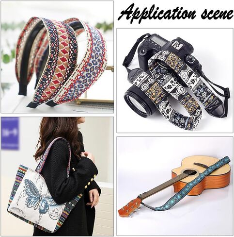 Gorgecraft 5 ياردة Jacquard شريط النمط العرقي الأطراف التطريز 2 بوصة الوجه واحد الوجه المنسوج من المنسوجة النمط النسيج النسيج الشريط من أجل خياطة DIY صياغة منزل المائدة المنزلية in Saudi Arabia