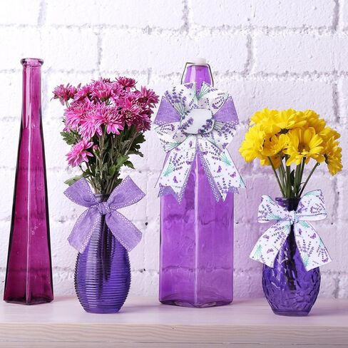 2 Rolls Lavender Wired Edge Ribbon 2.5 Inch Purple Floral Butterfly Printed Ribbon Spring Summer Fabric Ribbon for Gift Wrapping Wreath Bow Making Wedding Bridal Shower Farmhouse Party Decor in Kuwait