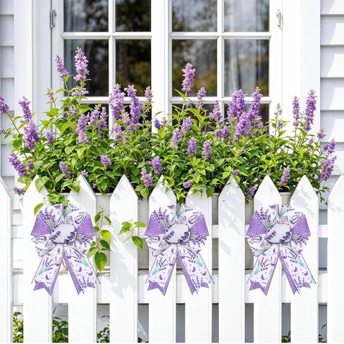 2 Rolls Lavender Wired Edge Ribbon 2.5 Inch Purple Floral Butterfly Printed Ribbon Spring Summer Fabric Ribbon for Gift Wrapping Wreath Bow Making Wedding Bridal Shower Farmhouse Party Decor in Kuwait