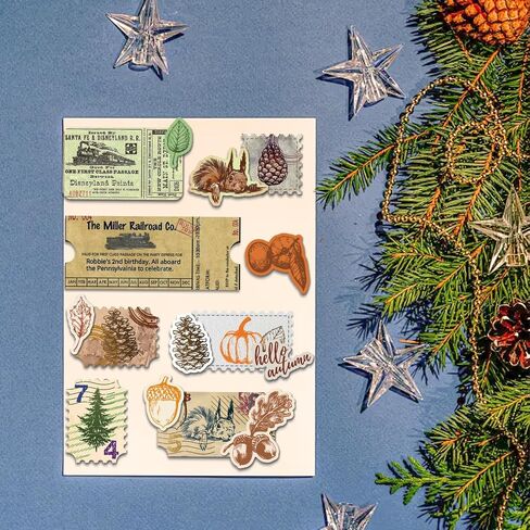 GLOBLELAND Autumn Pumpkin Pine Cones Clear Stamps and Stamp Label Cutting Dies Set Orange Numbers Silicone Clear Stamps and Metal Pine Cones Leaves Die Cuts for Card Making and DIY Scrapbooking in Saudi Arabia