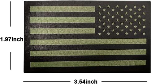 USA Reflective Flag Patch American Infrared IR Tactical Military Embroidered Morale Vest Hook Patches Badages Emblem Applique Armband Sew on for Bags Hats Jackets Uniform Shoulder (Green) in Saudi Arabia