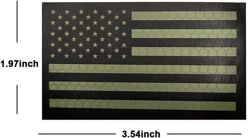 USA Reflective Flag Patch American Infrared IR Tactical Military Embroidered Morale Vest Hook Patches Badages Emblem Applique Armband Sew on for Bags Hats Jackets Uniform Shoulder (Green) in Saudi Arabia