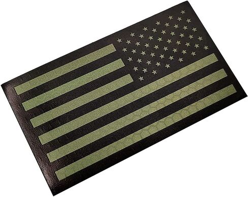 USA Reflective Flag Patch American Infrared IR Tactical Military Embroidered Morale Vest Hook Patches Badages Emblem Applique Armband Sew on for Bags Hats Jackets Uniform Shoulder (Green) in Saudi Arabia