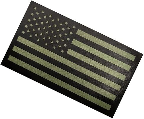 USA Reflective Flag Patch American Infrared IR Tactical Military Embroidered Morale Vest Hook Patches Badages Emblem Applique Armband Sew on for Bags Hats Jackets Uniform Shoulder (Green) in Saudi Arabia