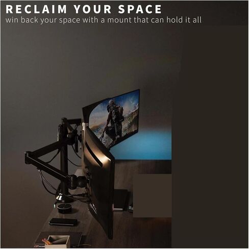 Triple Monitor Desk Mount, Heavy Duty Stand, Computer Screen 32 Inch in Saudi Arabia