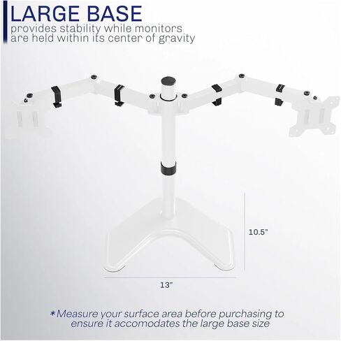 White Dual Monitor Desk Stand, can Hold up to 27-inch Computer Screen in Saudi Arabia