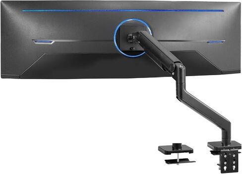 Black Robotic Arm Computer Monitor Desktop Mount for 49-inch Ultrawide - in Saudi Arabia