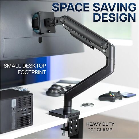 Black Robotic Arm Computer Monitor Desktop Mount for 49-inch Ultrawide - in Saudi Arabia