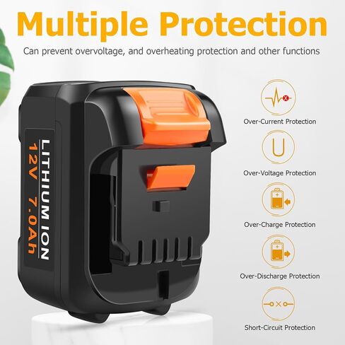 Labtec DCB127 12V 7000mAh Lithium Battery Replacement for Dewalt 12V DCB120 DCB123 DCB127 DCB121 DCD700 DCD710 DCD710S2 DCF610 Cordless Power Tool in Saudi Arabia