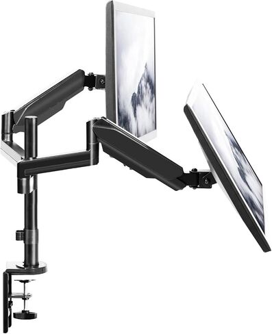 Dual Monitor Pneumatic Spring Sit-Stand Desk Stand for 2 Screens up to 32 Inches in Saudi Arabia