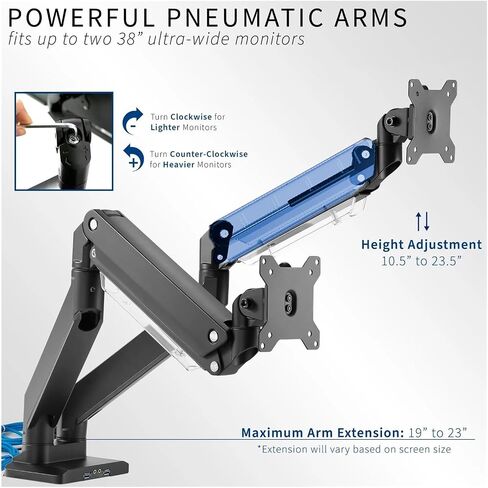 Dual Monitor Balanced Desktop Stand + U, Suitable for 38-inch Lower Screen- in Saudi Arabia