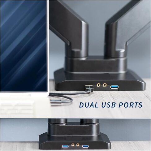 Dual Monitor Balanced Desktop Stand + U, Suitable for 38-inch Lower Screen- in Saudi Arabia