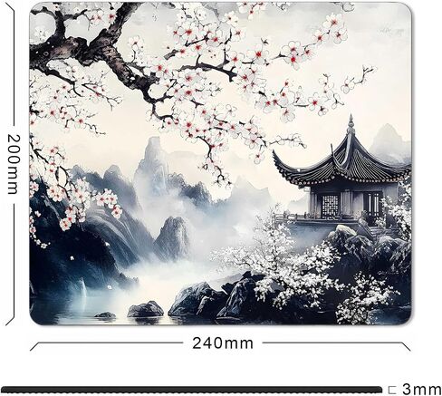 Cute Flowers Mouse Pad Small, Boho Floral Mousepad for Women, Office, Gaming, Abstract Retro Square Mouse Mat for Wireless Mouse, Blue in Saudi Arabia
