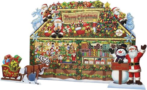 Illuminated Christmas Gift Shop Lights and Music Pop Up Card Plays 6 Christmas Melody with Matching Flashing Lights Plus Replaceable Battery(1 Card) in Saudi Arabia