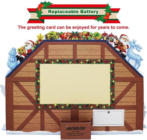 Illuminated Christmas Gift Shop Lights and Music Pop Up Card Plays 6 Christmas Melody with Matching Flashing Lights Plus Replaceable Battery(1 Card) in Saudi Arabia