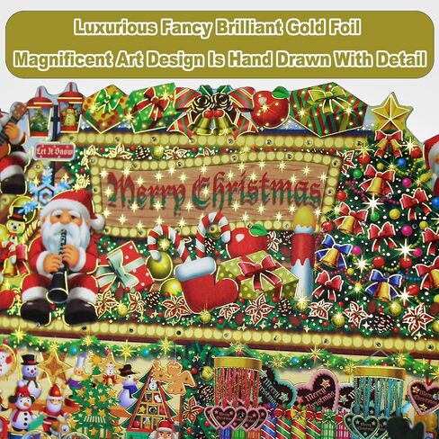 Illuminated Christmas Gift Shop Lights and Music Pop Up Card Plays 6 Christmas Melody with Matching Flashing Lights Plus Replaceable Battery(1 Card) in Saudi Arabia