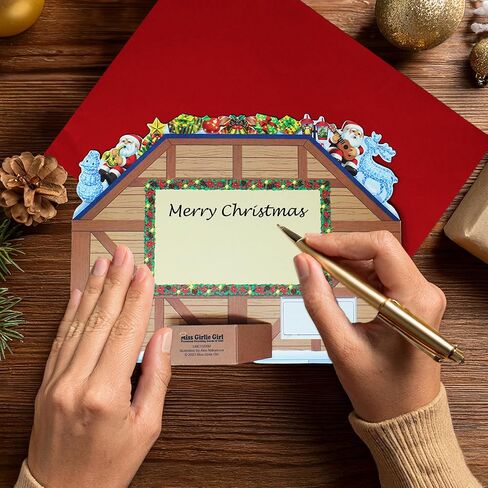 Illuminated Christmas Gift Shop Lights and Music Pop Up Card Plays 6 Christmas Melody with Matching Flashing Lights Plus Replaceable Battery(1 Card) in Saudi Arabia