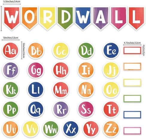 124 قطعة من كلمة الجدار ، لوحة ، مجموعة كلمة ، خطابات الجدار ، ألواح ، ألواح ، ألواح ، لزخرفة الفصول الدراسية (ألوان مائية) in Kuwait