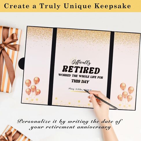 Large Retirement Signing Card, Blue Silver Retirement Party Decorations for Men Women, Retired Alternative Signature Board GuestBook, Happy Retirement Gifts Farewell Party Supplies to Sign in Kuwait