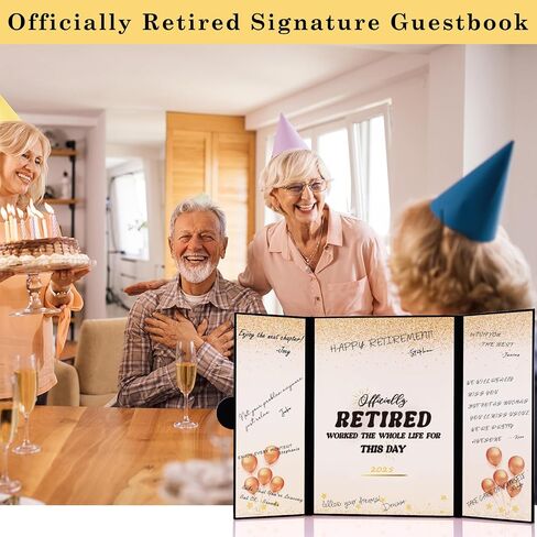 Large Retirement Signing Card, Blue Silver Retirement Party Decorations for Men Women, Retired Alternative Signature Board GuestBook, Happy Retirement Gifts Farewell Party Supplies to Sign in Kuwait