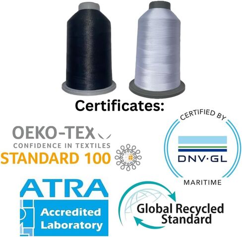 Glitz Trilobal 100% Polyester Embroidery Thread 40 Wt 5500 Yd 2 Pack Color Bright White - Black in Saudi Arabia