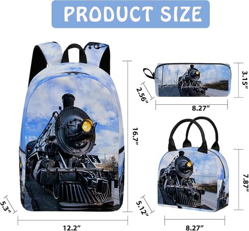 Corgi Cute 3PCS Backpack Set for Teens Elementary Middle High School, 17 Inch Lightweight Classic Backpack 3 in 1 Set for Girls Boys, Kids School Backpack with Lunch Box Pencil Case in Saudi Arabia