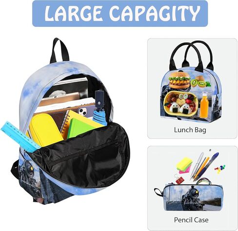 Corgi Cute 3PCS Backpack Set for Teens Elementary Middle High School, 17 Inch Lightweight Classic Backpack 3 in 1 Set for Girls Boys, Kids School Backpack with Lunch Box Pencil Case in Saudi Arabia