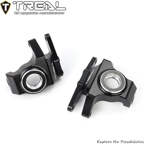 Treal High-Strength 7075 Aluminum Front Knuckles (2pcs Set) CNC Machined Upgrades, Compatible with Vanquish H10 Optic RC Crawler(Black) in Saudi Arabia
