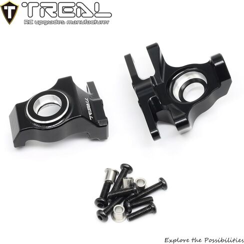 Treal High-Strength 7075 Aluminum Front Knuckles (2pcs Set) CNC Machined Upgrades, Compatible with Vanquish H10 Optic RC Crawler(Black) in Saudi Arabia