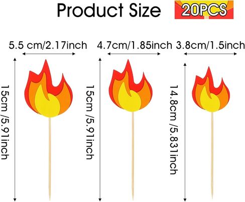 20 PCS Fire Truck Cake Topper ، Fireman Cupcake Topcake Fire Fire Cake Cake Decorations in Saudi Arabia