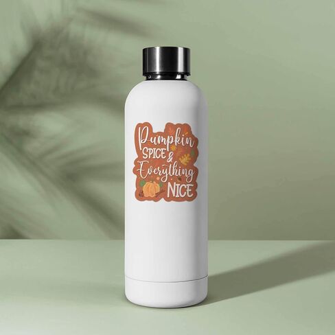 Pumpkin Spice & Everything Nice Sticker - Cute Fall Gift for Water Bottle, Classic Autumn Fall Colors Sticker for Laptop in Saudi Arabia