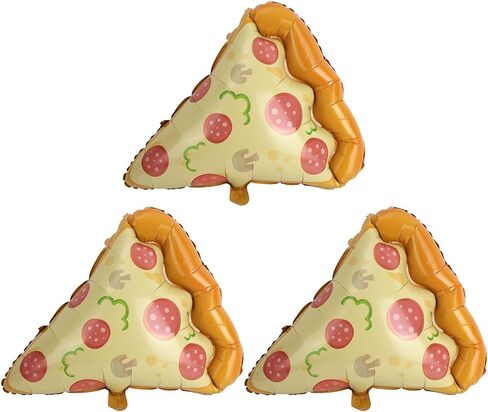 3pcs Pizza Slice Balloons, Self-Sealing Aluminum Foil Party Decorations for Pizza-Themed Birthdays Baby Showers & Food Celebrations Festive Decorative Balloon Set in Saudi Arabia