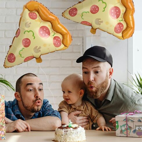 3pcs Pizza Slice Balloons, Self-Sealing Aluminum Foil Party Decorations for Pizza-Themed Birthdays Baby Showers & Food Celebrations Festive Decorative Balloon Set in Saudi Arabia