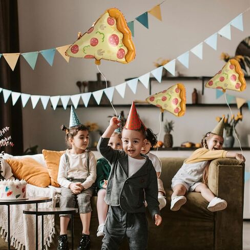3pcs Pizza Slice Balloons, Self-Sealing Aluminum Foil Party Decorations for Pizza-Themed Birthdays Baby Showers & Food Celebrations Festive Decorative Balloon Set in Saudi Arabia