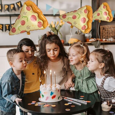 3pcs Pizza Slice Balloons, Self-Sealing Aluminum Foil Party Decorations for Pizza-Themed Birthdays Baby Showers & Food Celebrations Festive Decorative Balloon Set in Saudi Arabia