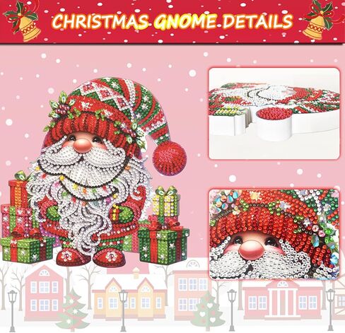 Diamond Art Kit Tabletop Ornament Fall Gnome, Special Shaped Crystal Gem Diamond Art Kits for Adults Beginners Diamond Art Desk Stand Up Sculpture Ornament Kit for Home Holiday Decor, Pumpkin Gnome in Kuwait