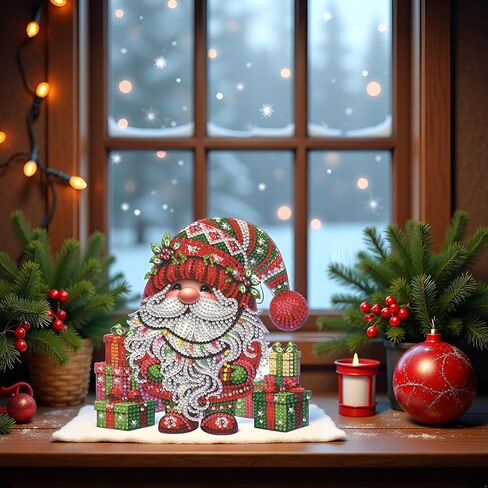 Diamond Art Kit Tabletop Ornament Fall Gnome, Special Shaped Crystal Gem Diamond Art Kits for Adults Beginners Diamond Art Desk Stand Up Sculpture Ornament Kit for Home Holiday Decor, Pumpkin Gnome in Kuwait