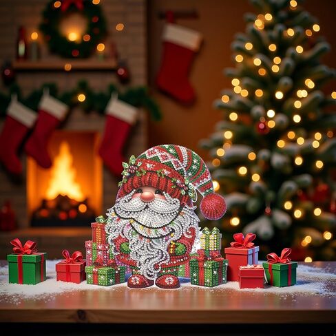 Diamond Art Kit Tabletop Ornament Fall Gnome, Special Shaped Crystal Gem Diamond Art Kits for Adults Beginners Diamond Art Desk Stand Up Sculpture Ornament Kit for Home Holiday Decor, Pumpkin Gnome in Kuwait