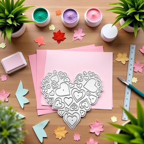 Love Heart Mould Cutting Dies, for DIY Scrapbooking Photo Album Decorative Embossing Paper Dies for Card Making Templated in Saudi Arabia