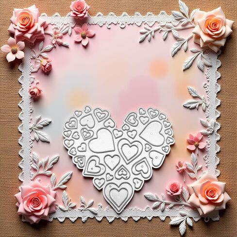 Love Heart Mould Cutting Dies, for DIY Scrapbooking Photo Album Decorative Embossing Paper Dies for Card Making Templated in Saudi Arabia