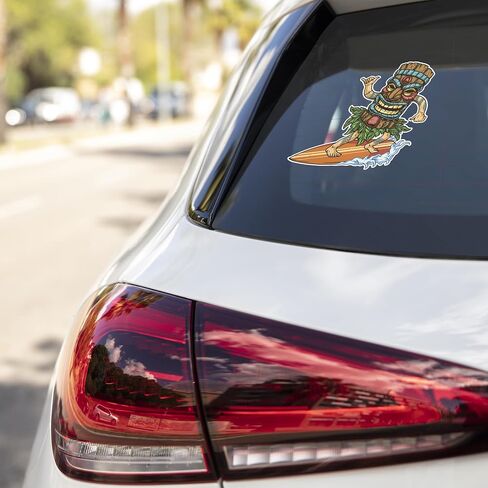 Tiki Mask Bar Bar Tropical Cocktail Cocktain Car Pumper Vinyl Surf Sticker Scref Good لأي مسطح لأمتعة التزلج على جهاز التزلج المحمول 4.5 "SD15 in Saudi Arabia
