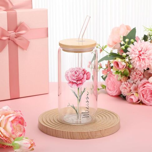 Glenmal 6 Sheets UV DTF Cup Flow Flower مع رسالة مخصصة للأشعة فوق البنفسجية DTF نقل ملصقات اسم ملصقات Daisy Rose Violet Transfer لهدايا عيد الميلاد أخواتها in Kuwait